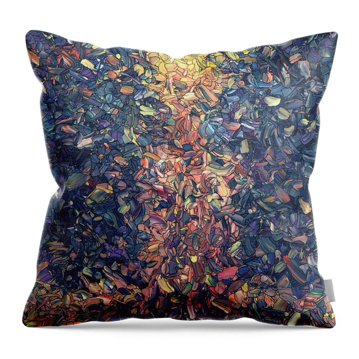Candle Throw Pillow featuring the painting Fragmented Flame by James W Johnson