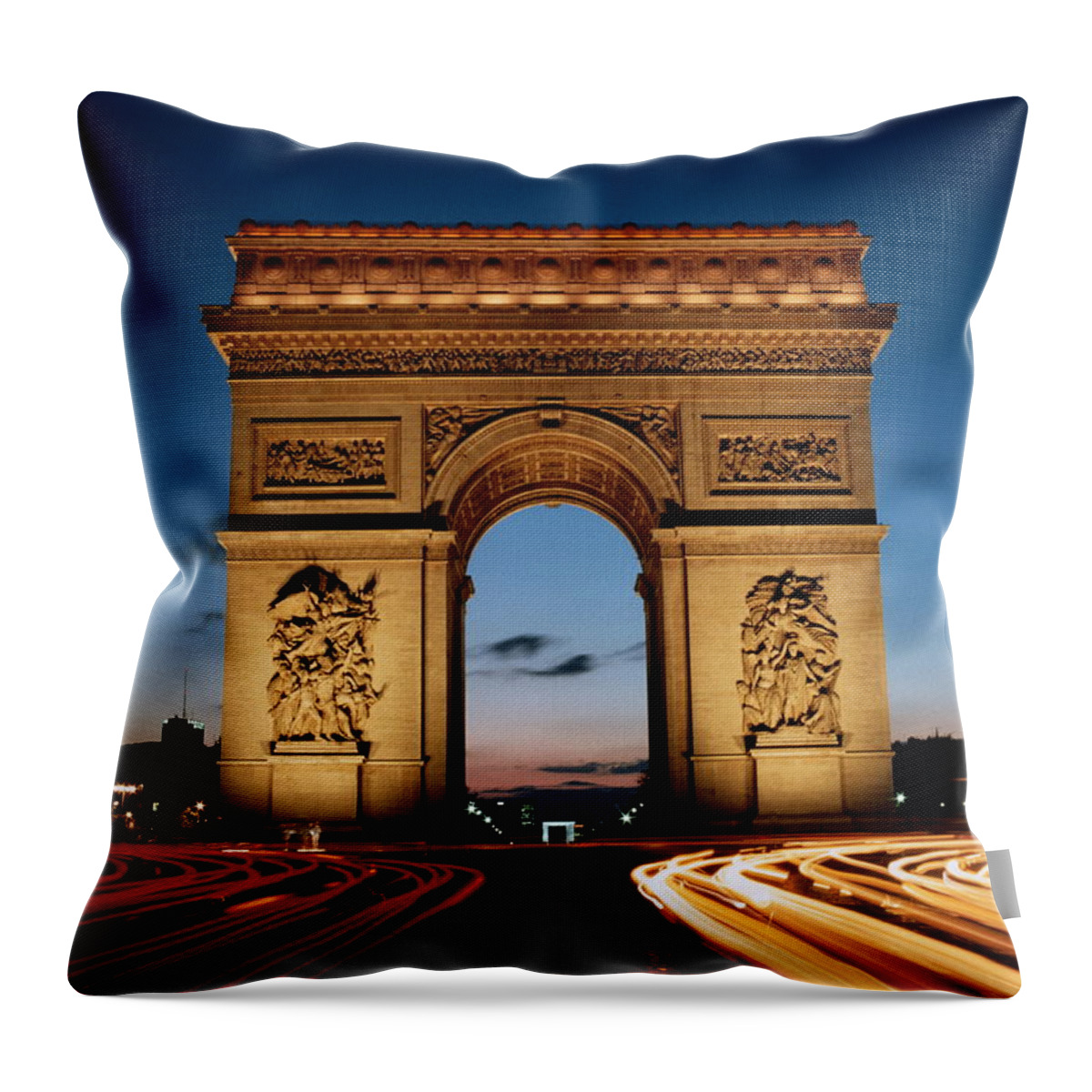 Arch Throw Pillow featuring the photograph France,paris,arc De Triomphe,light by Roger Wright