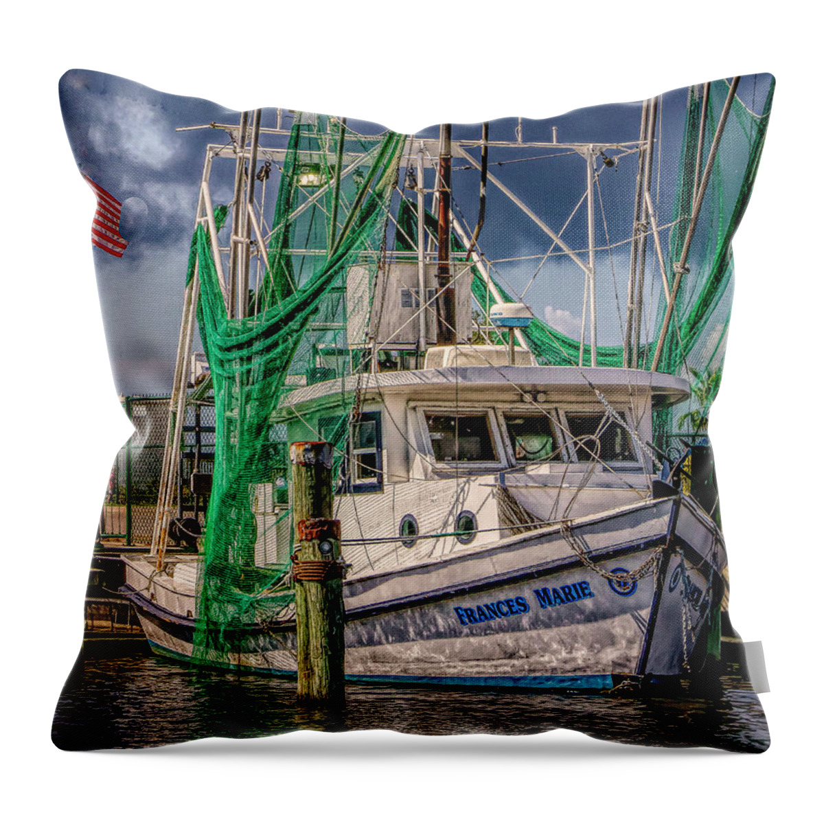 Boats Throw Pillow featuring the photograph Frances Marie by JASawyer Imaging