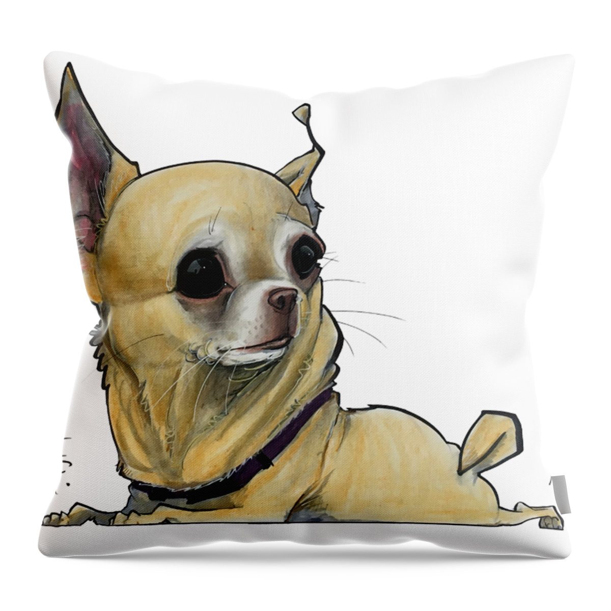 Francis 4374 Throw Pillow featuring the drawing Francis 4374 by John LaFree