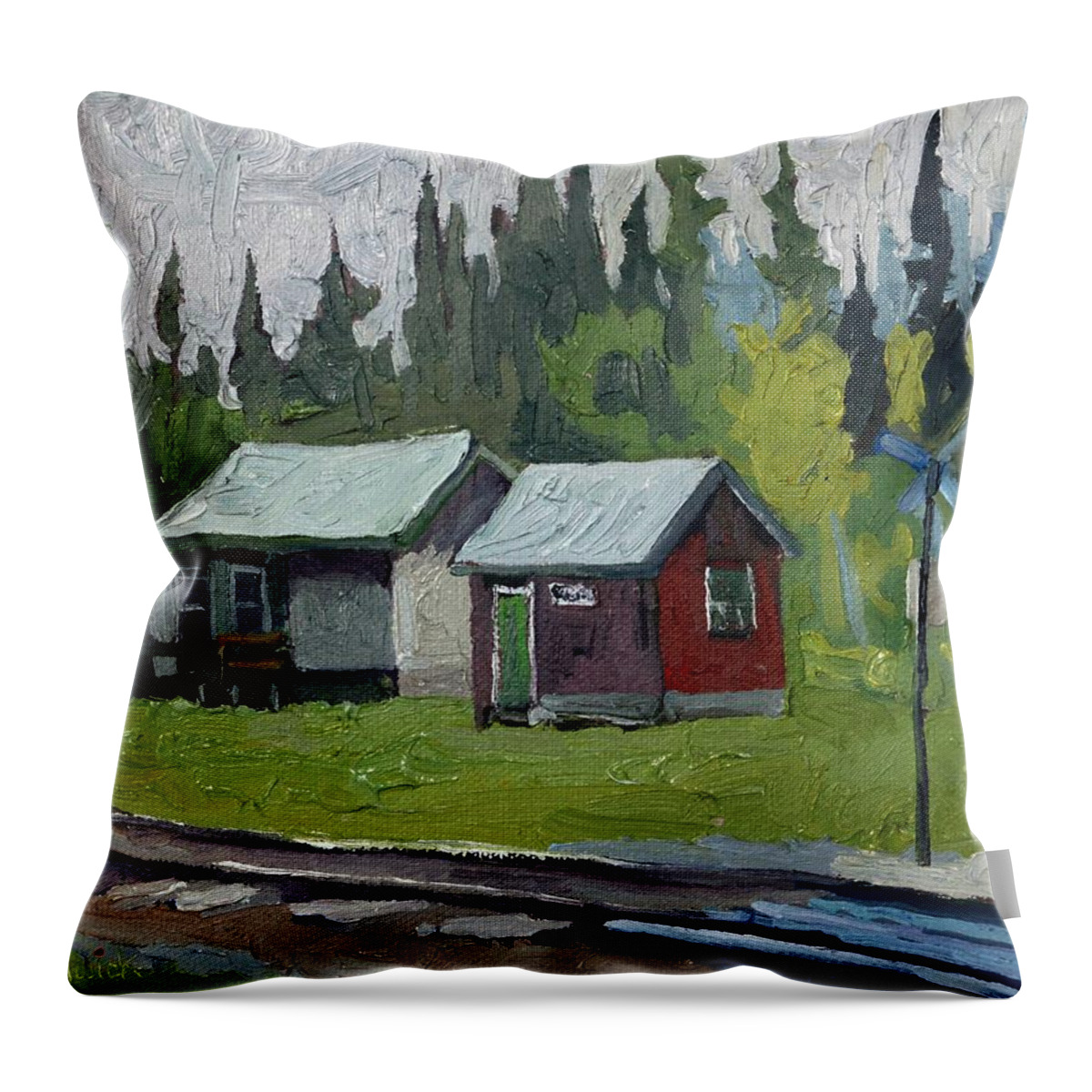 2190 Throw Pillow featuring the painting Frater Superior East by Phil Chadwick