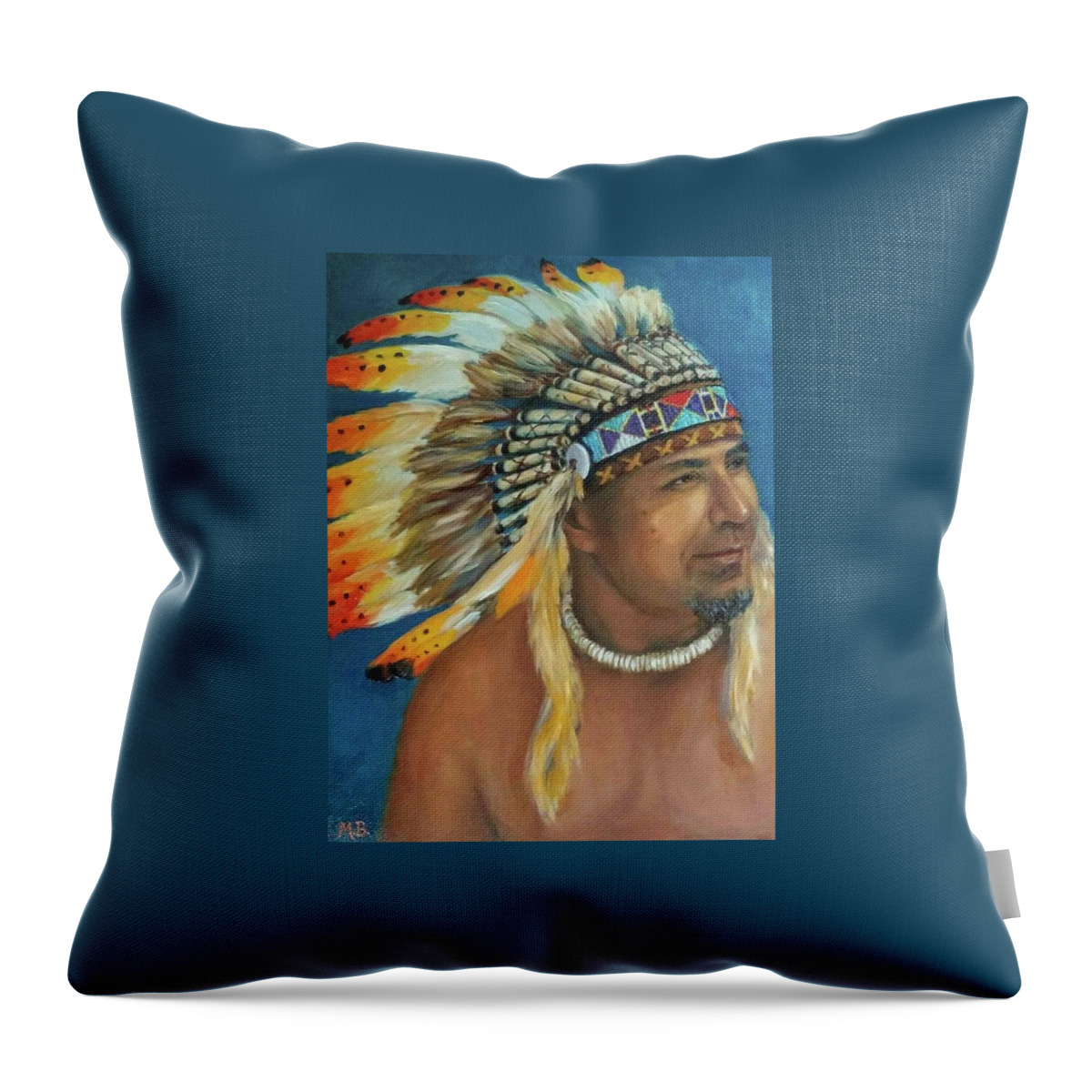Portrait Throw Pillow featuring the painting Freddy by Marian Berg