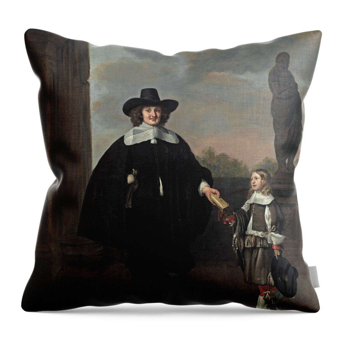 17th Century Art Throw Pillow featuring the painting Frederick van Velthuysen by Thomas de Keyser