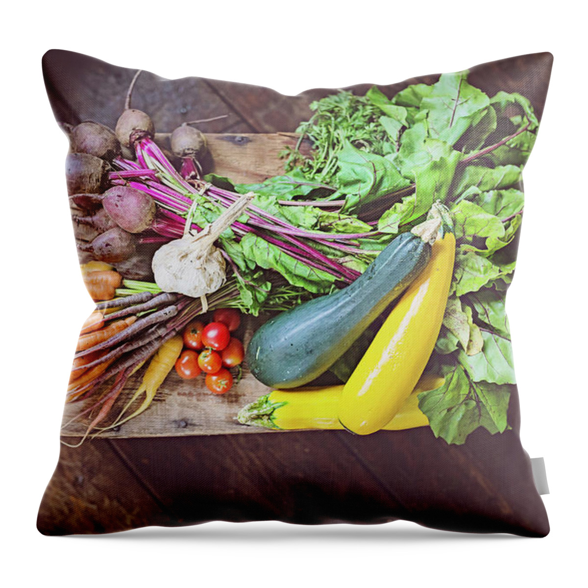Fresh Throw Pillow featuring the mixed media Fresh Organic II by Kelly Poynter