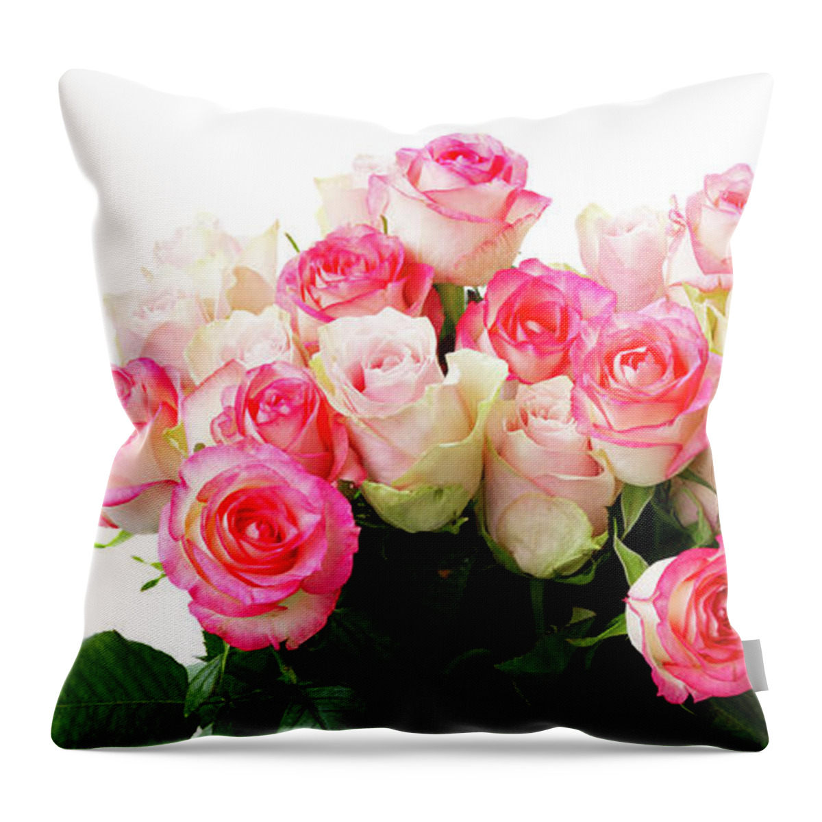 Roses Throw Pillow featuring the photograph Fresh Rose Flowers by Anastasy Yarmolovich