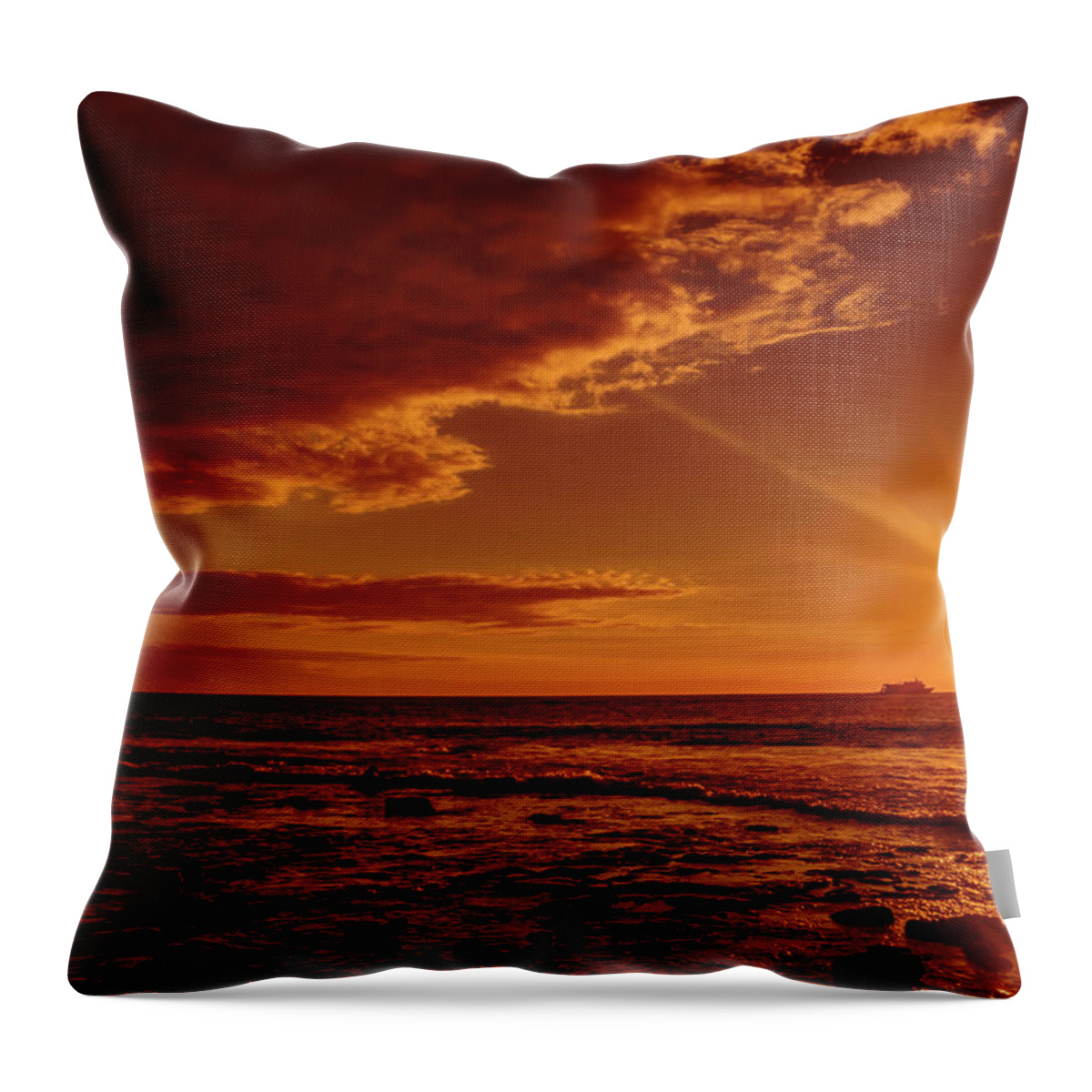 Hawaii Throw Pillow featuring the photograph Friday Sunset by John Bauer