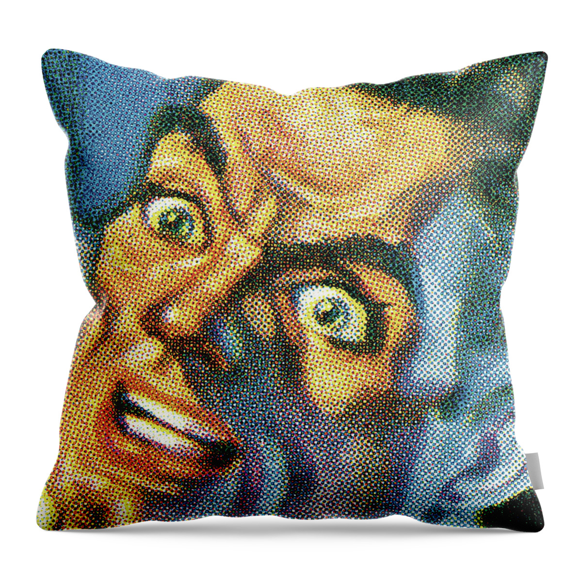 Afraid Throw Pillow featuring the drawing Frightened Man by CSA Images