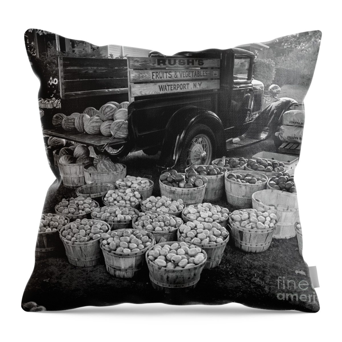  Throw Pillow featuring the photograph Fruit and Vegetable Truck by Tom Brickhouse