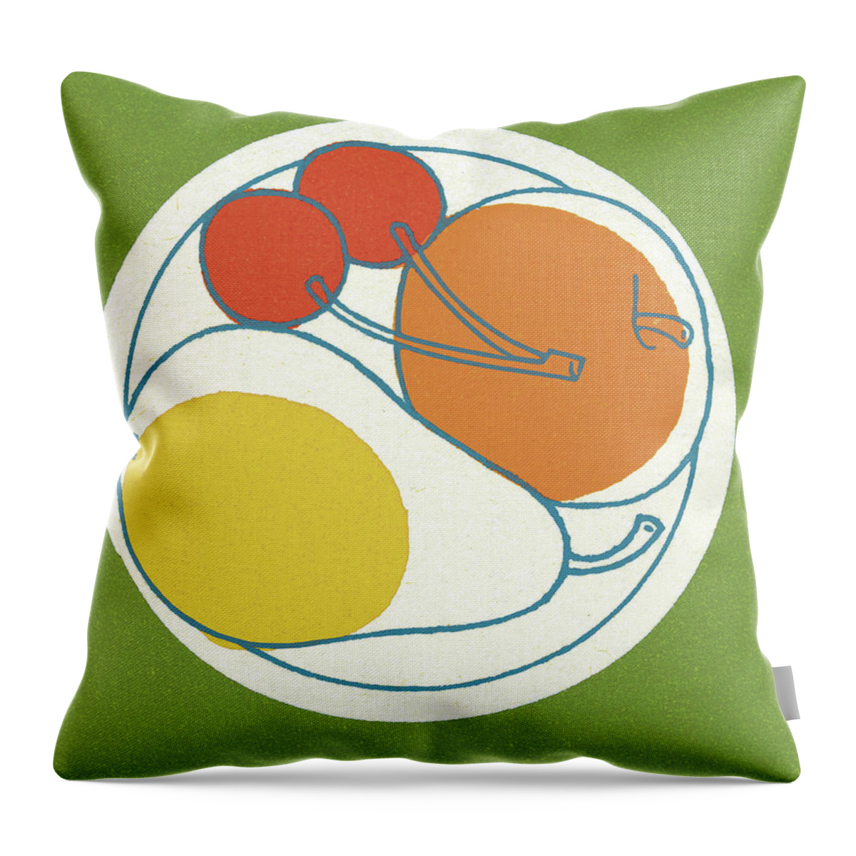 Apple Throw Pillow featuring the drawing Fruit by CSA Images