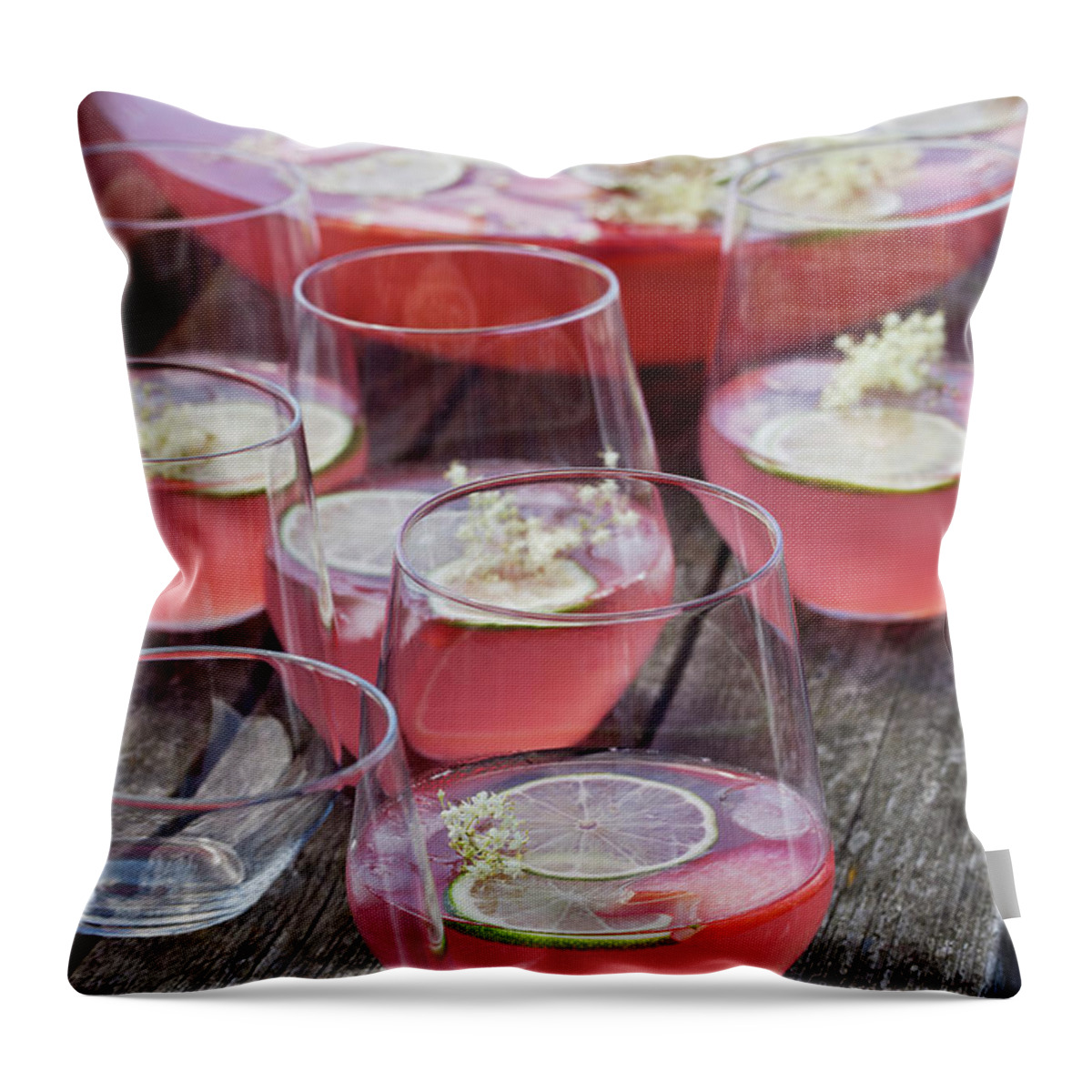 Bohuslan Throw Pillow featuring the photograph Fruit Punch In Glasses by Johner Images