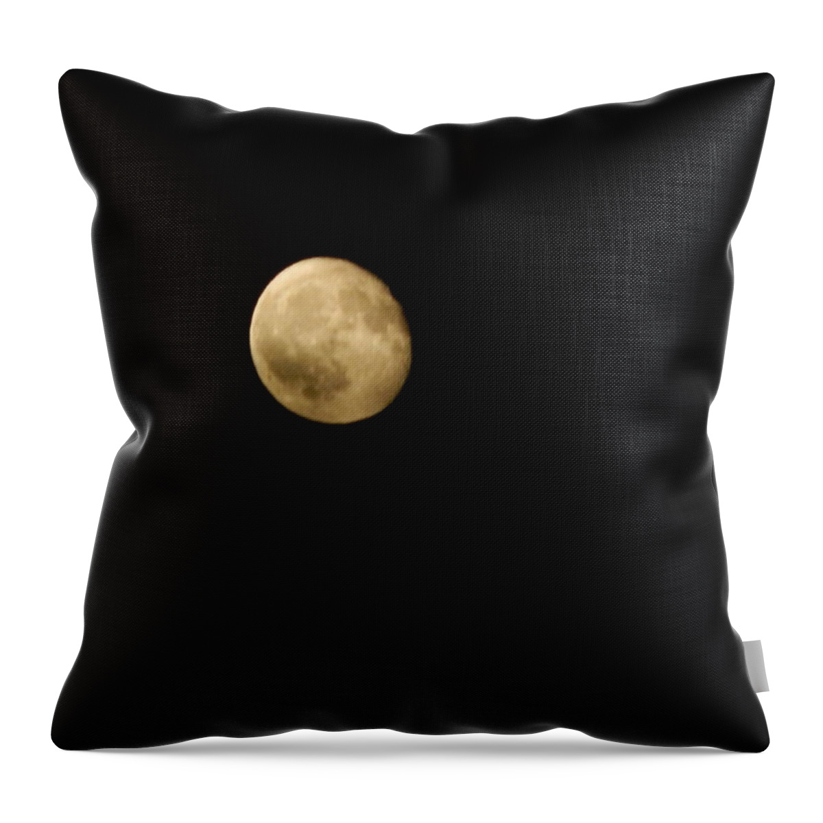 Moon Throw Pillow featuring the photograph Full moon at night in the city shining bright by Oleg Prokopenko