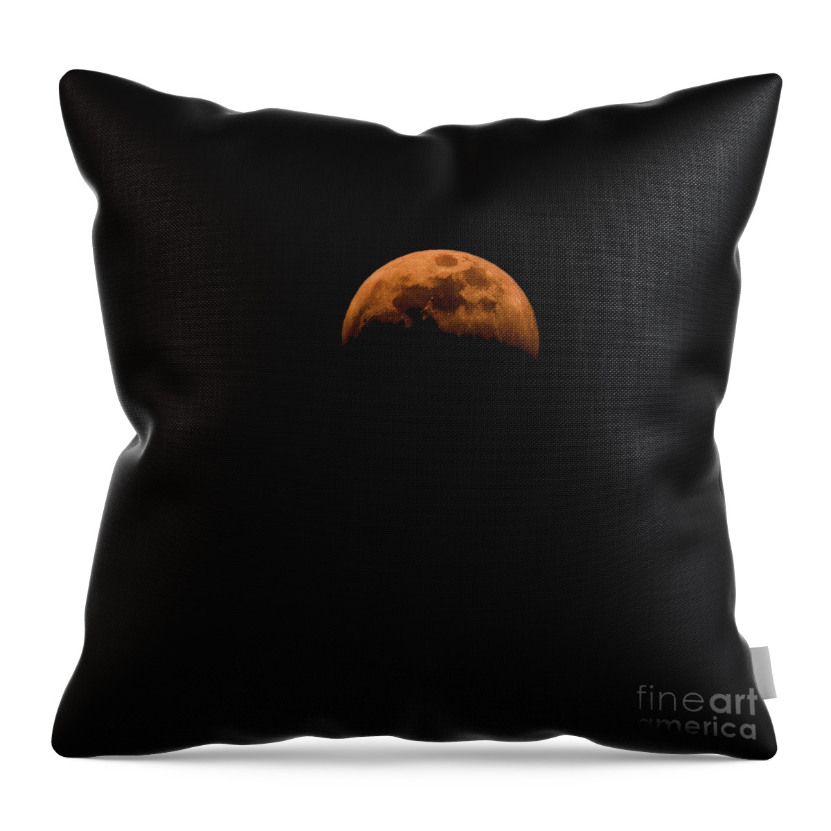 Jon Burch Throw Pillow featuring the photograph Full Wolf Moon Eclipse by Jon Burch Photography
