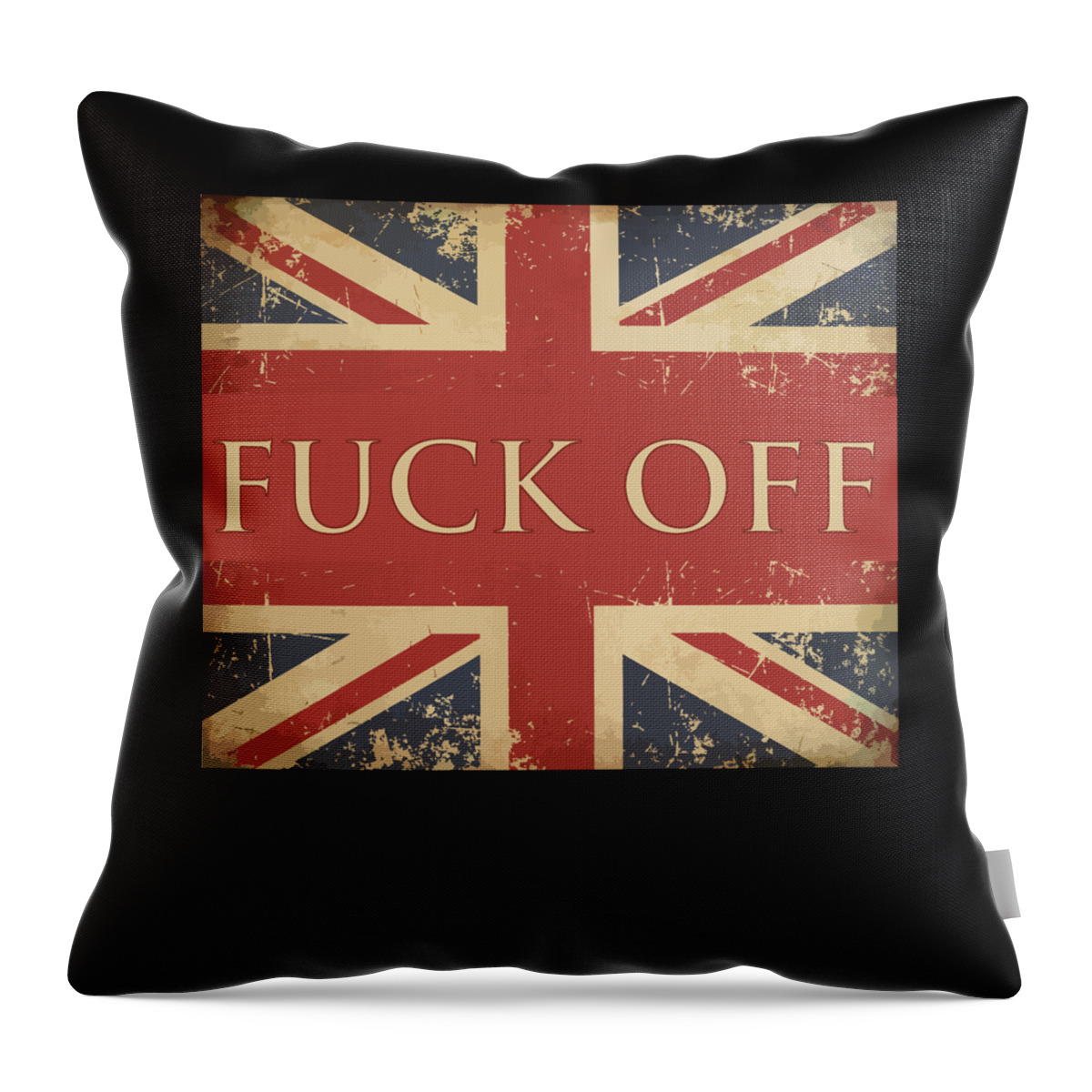 Gifts For Women Throw Pillow featuring the digital art Funny British Slang Gift for Anglophiles Fuck Off by Martin Hicks