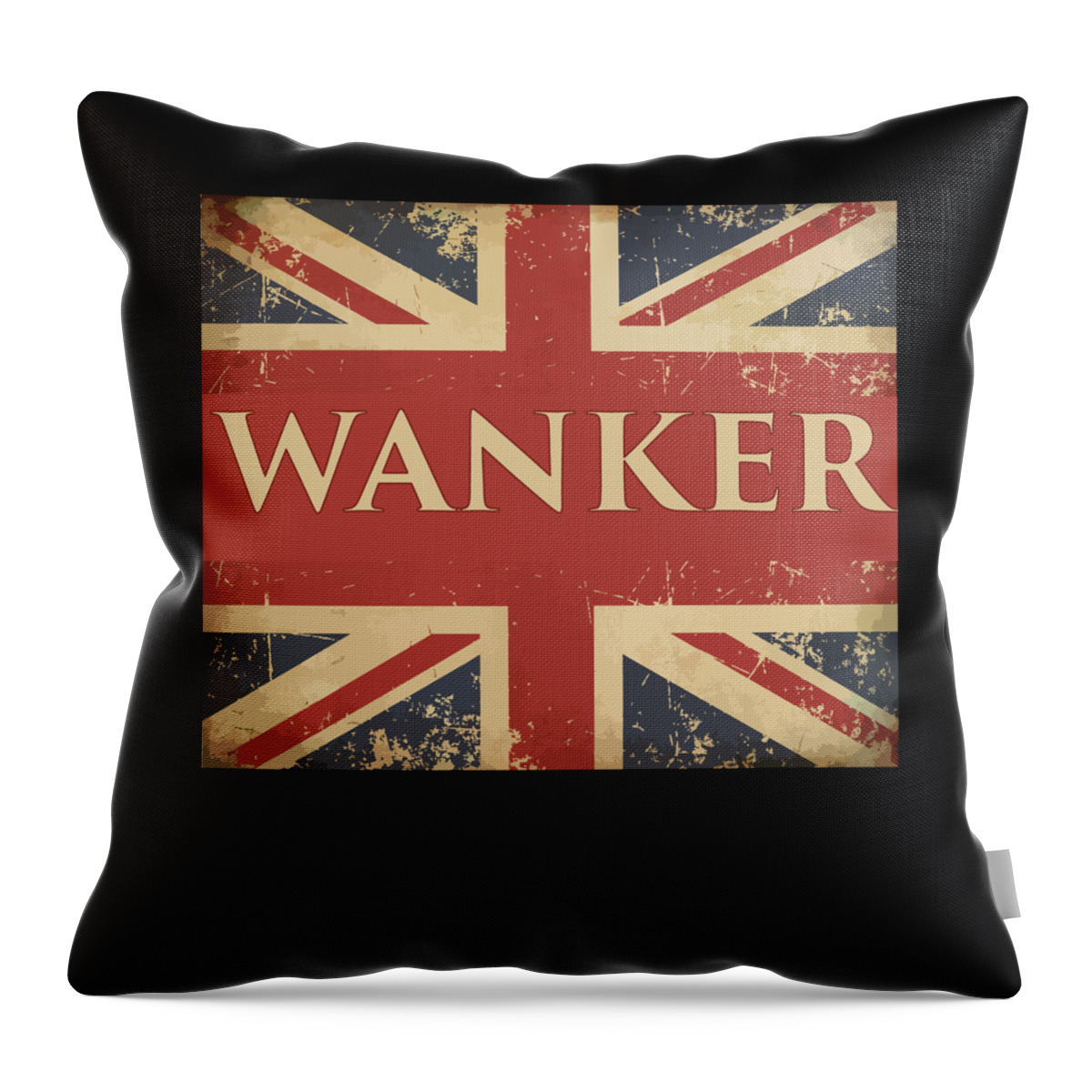 Gifts For Women Throw Pillow featuring the digital art Funny British Slang Gift for Anglophiles Wanker by Martin Hicks