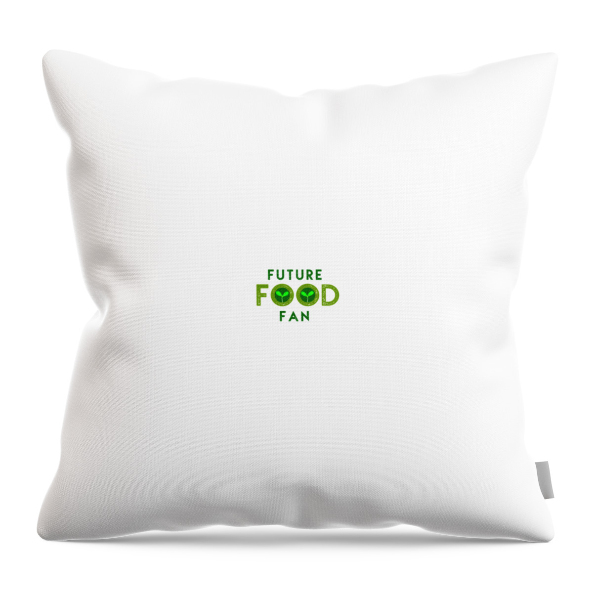  Throw Pillow featuring the drawing Future Food Fan centered - two greens by Charlie Szoradi