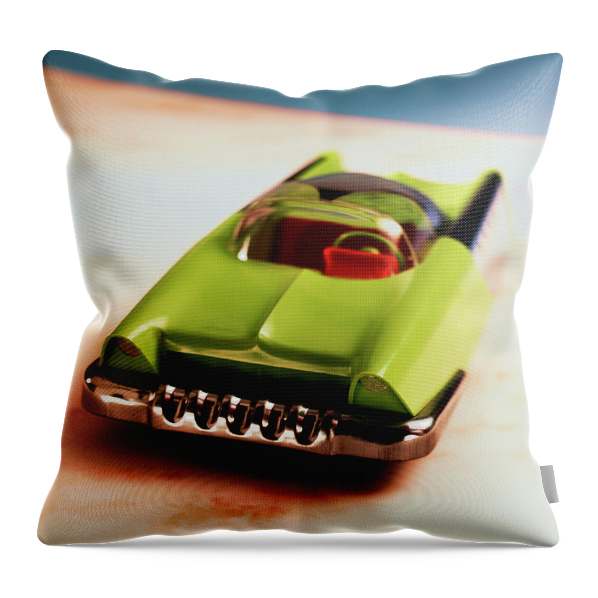 Auto Throw Pillow featuring the drawing Futuristic Green Car by CSA Images