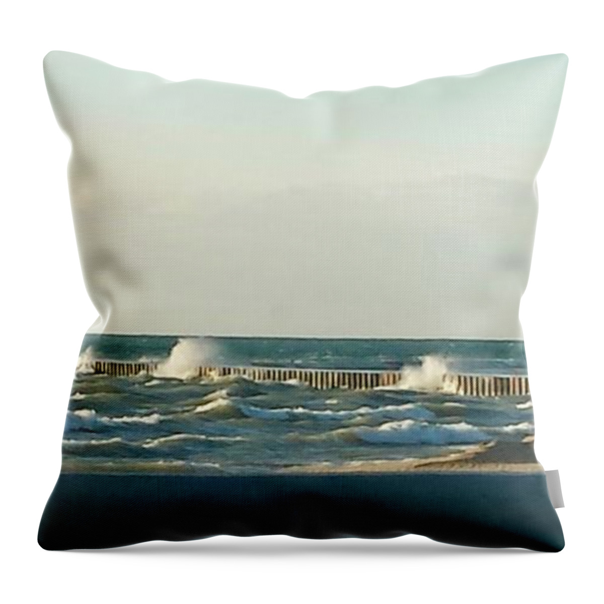 Gale Force Winds Throw Pillow featuring the photograph South Wind at Manistee by Susan Wyman
