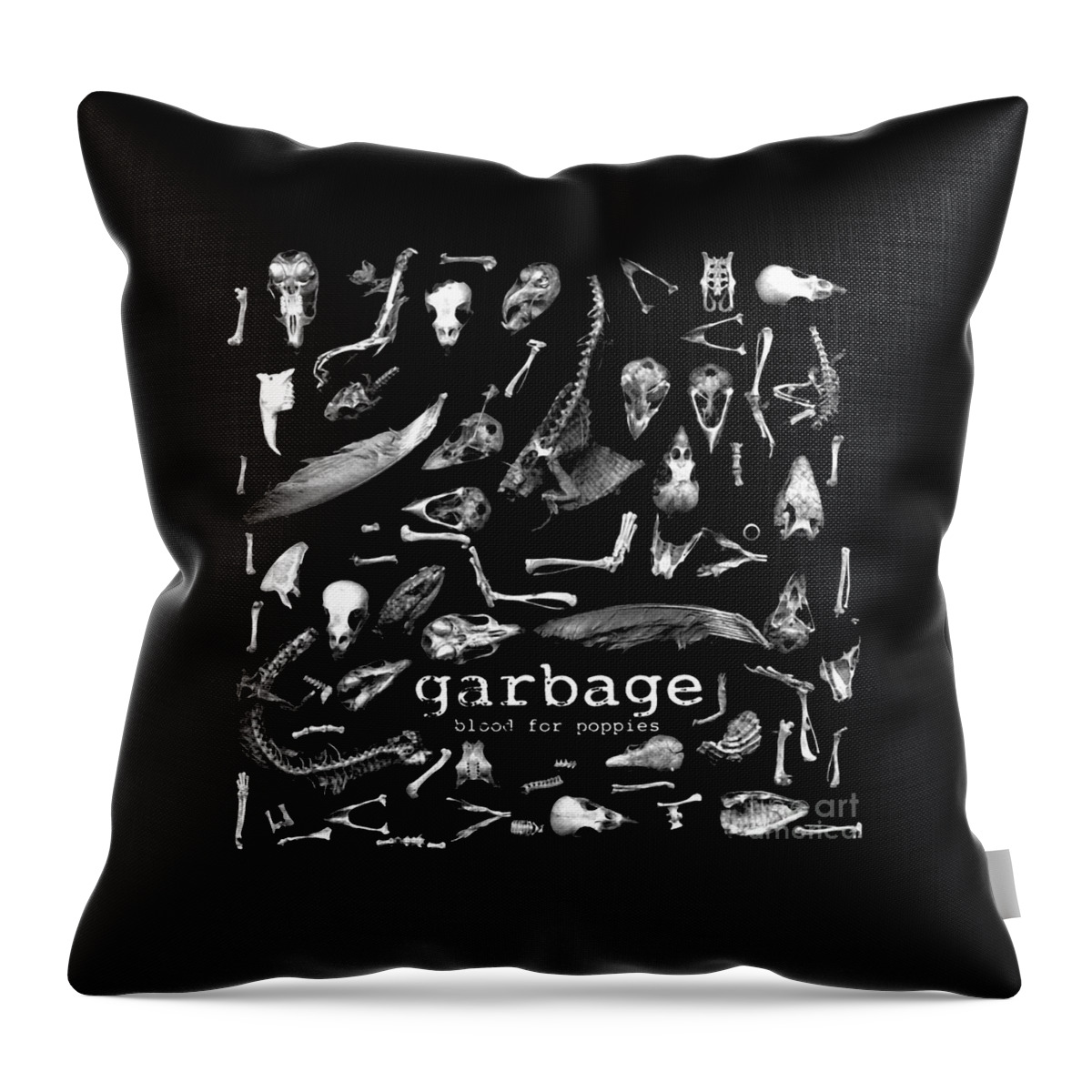Music Throw Pillow featuring the digital art Garbage Band by Gera Catur