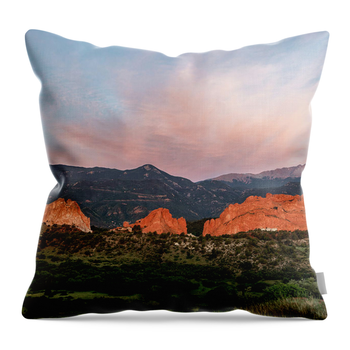 Garden Of The Gods Throw Pillow featuring the photograph Garden of the Gods at Dawn by Tony Hake