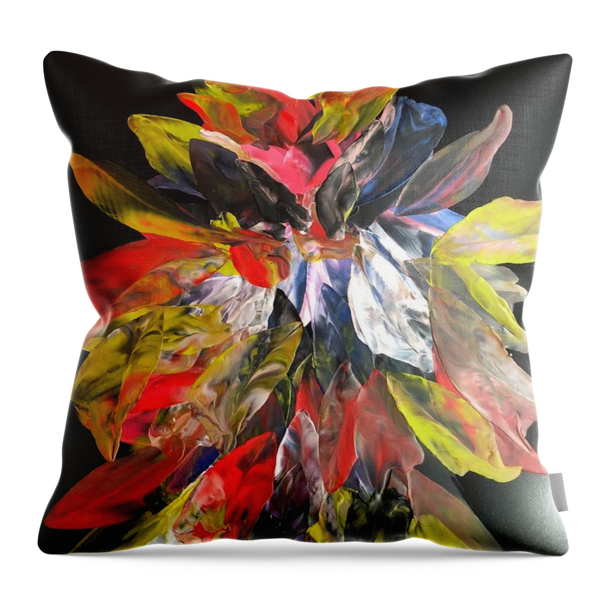  Throw Pillow featuring the painting Garden Plant by Tommy McDonell