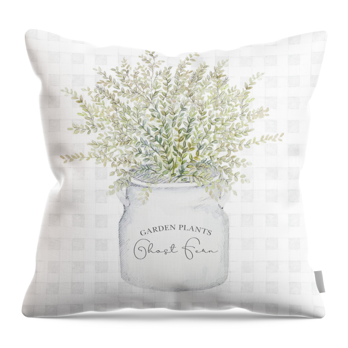 Garden Throw Pillow featuring the mixed media Garden Plants I by Janice Gaynor
