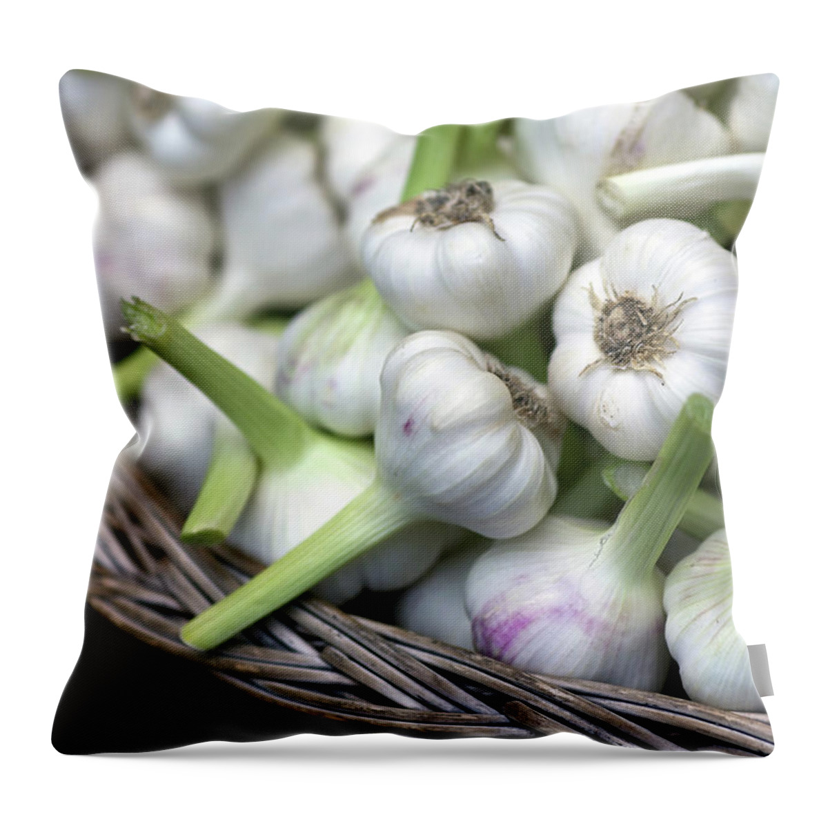 Large Group Of Objects Throw Pillow featuring the photograph Garlic by © Dr. J. Bodamer