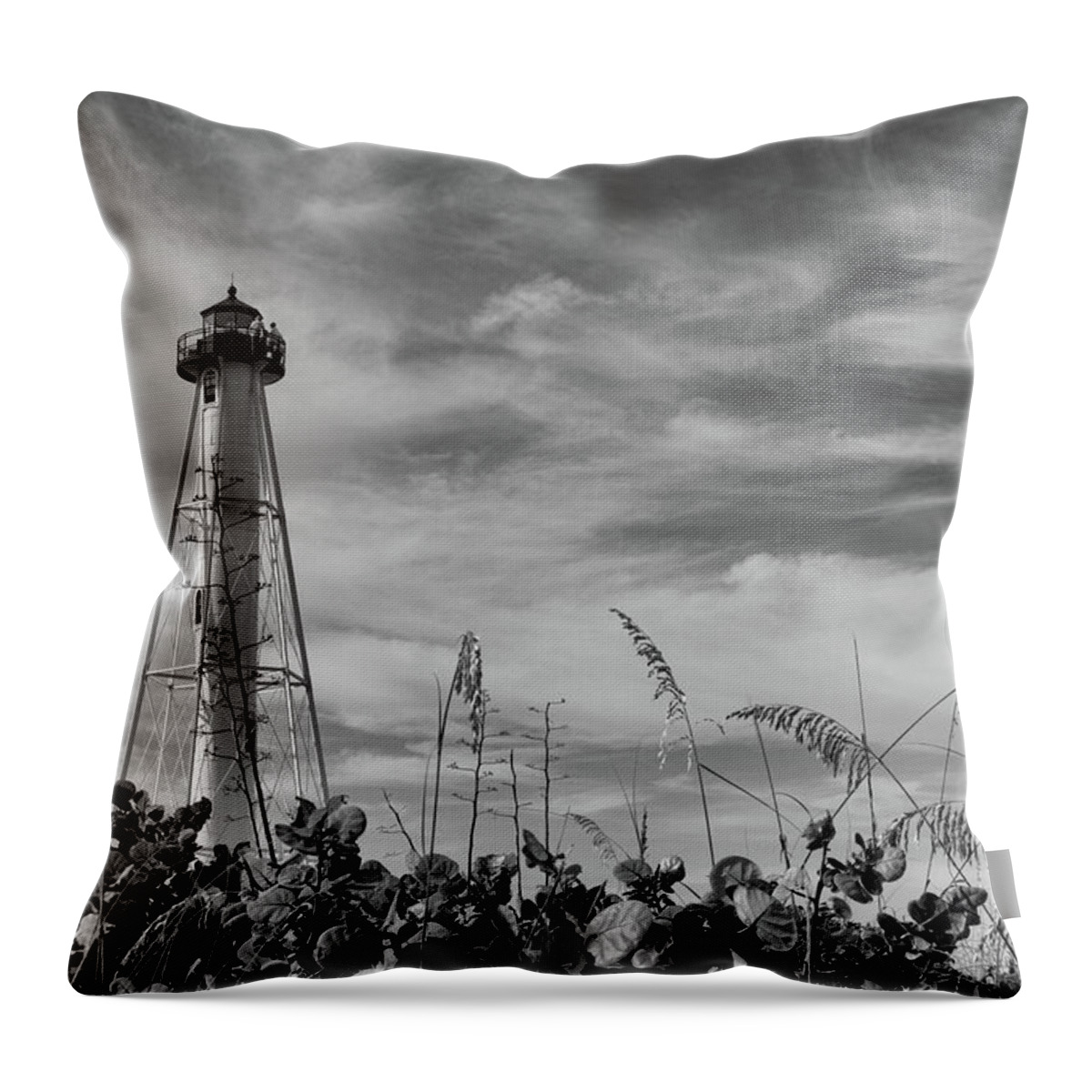 Florida Throw Pillow featuring the photograph Gasparilla Island Light by Robert Wilder Jr