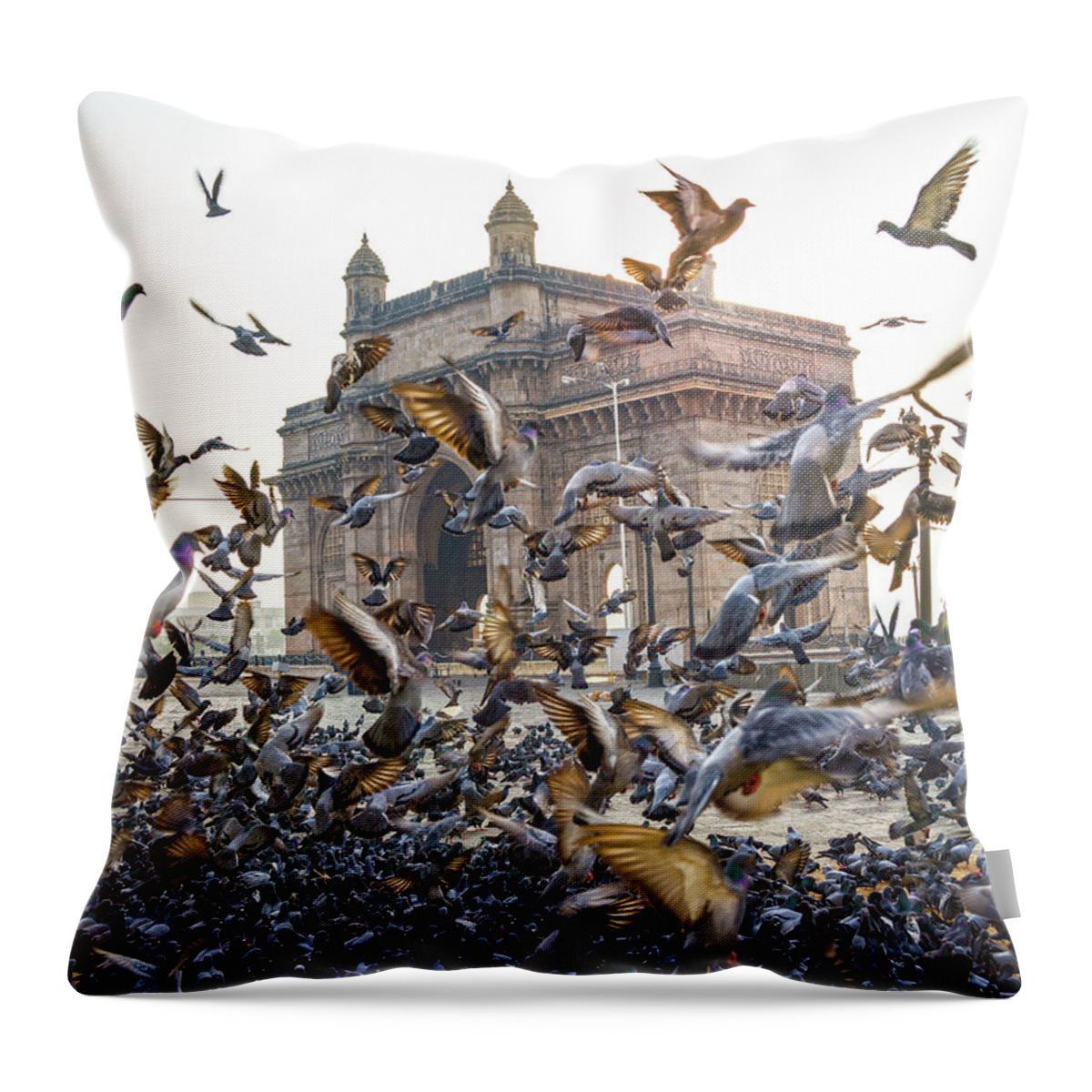 Majestic Throw Pillow featuring the photograph Gateway Of India, Monument, Mumbai by Darren Robb