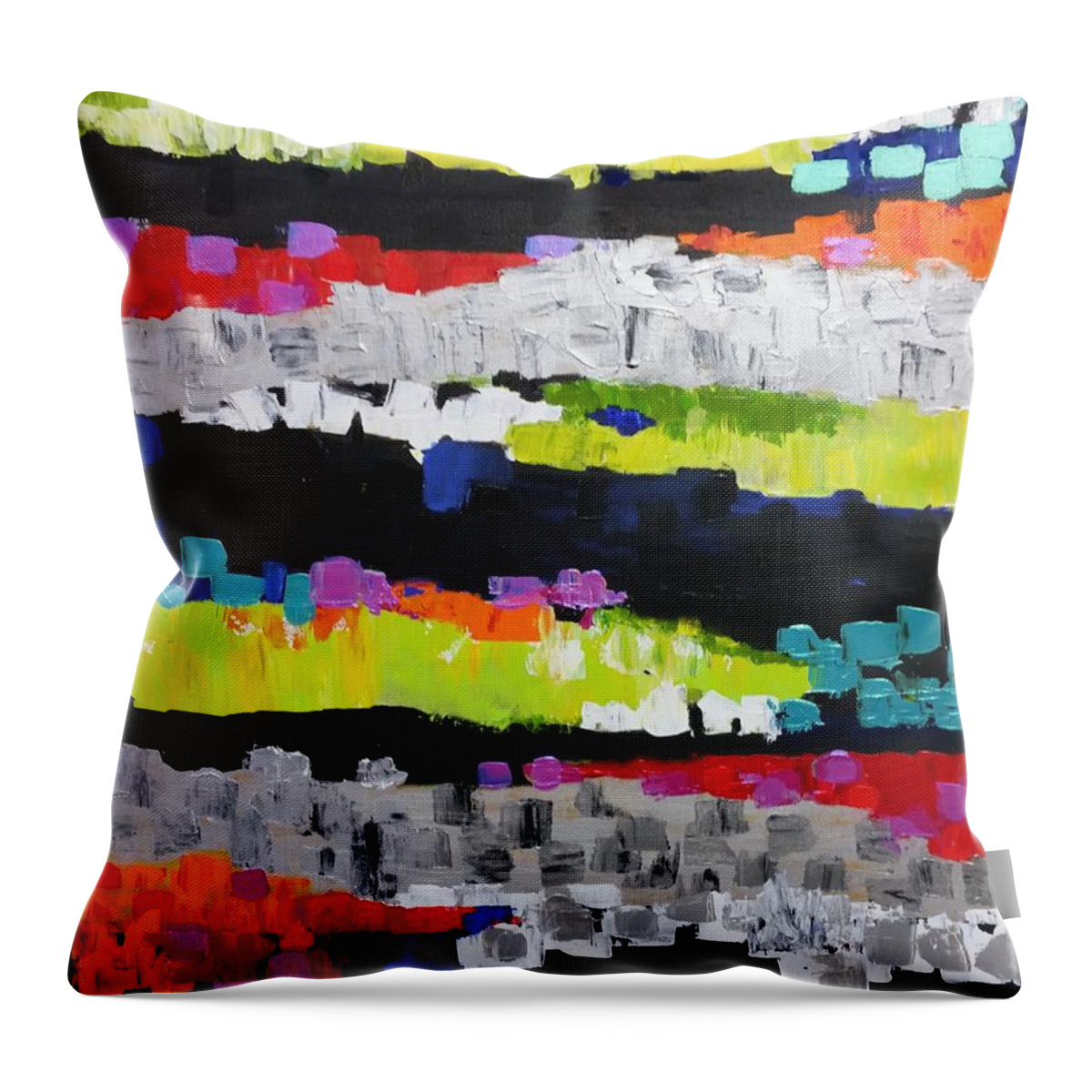 Abstract Throw Pillow featuring the painting Geometric Landscape by Rosie Sherman