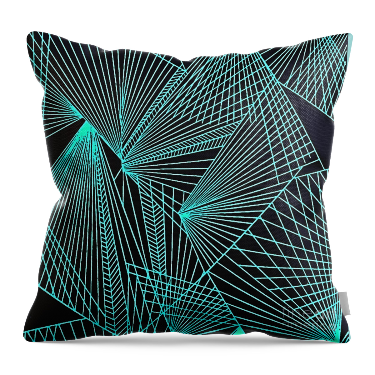 Geometric Patterns Throw Pillow featuring the painting Geometric pattern 1-colour-10 by Katerina Stamatelos