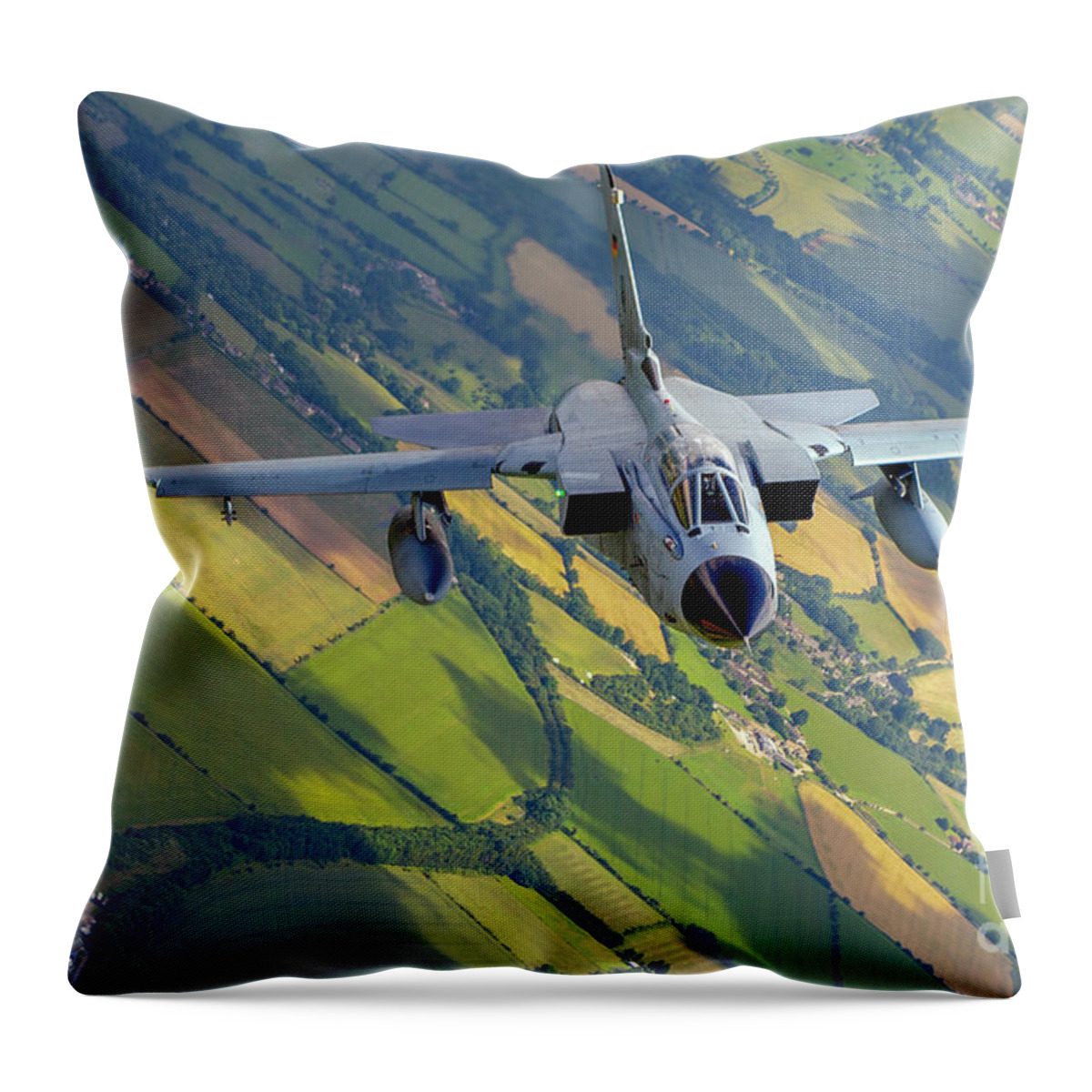German Throw Pillow featuring the photograph German Air Force, Panavia Tornado b9 by Nir Ben-Yosef