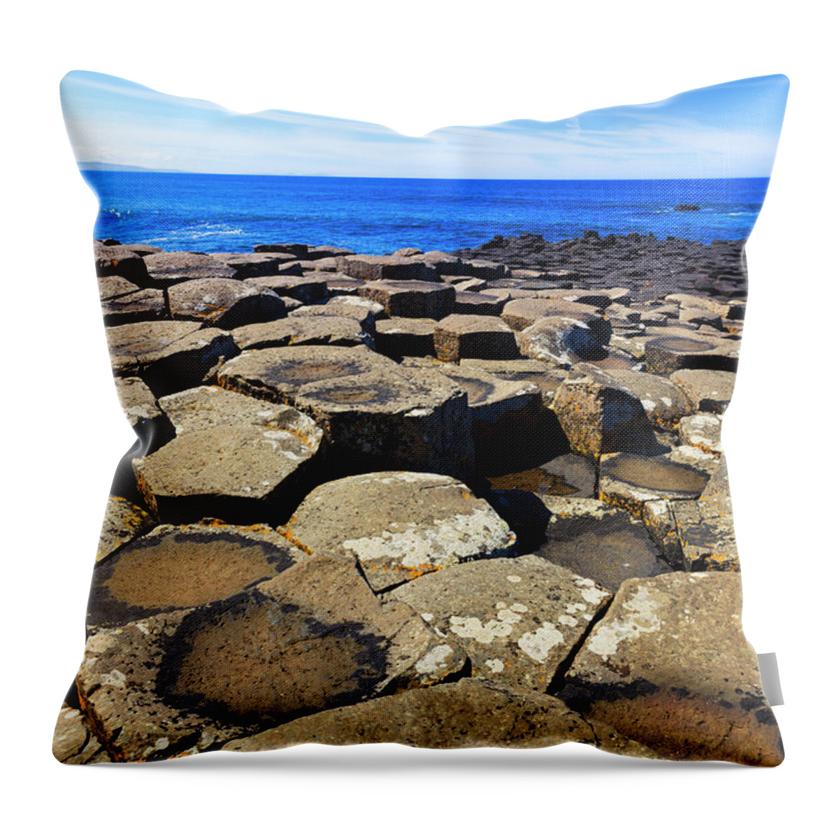 Natural Column Throw Pillow featuring the photograph Giants Causeway In Northen Ireland by Pawel.gaul