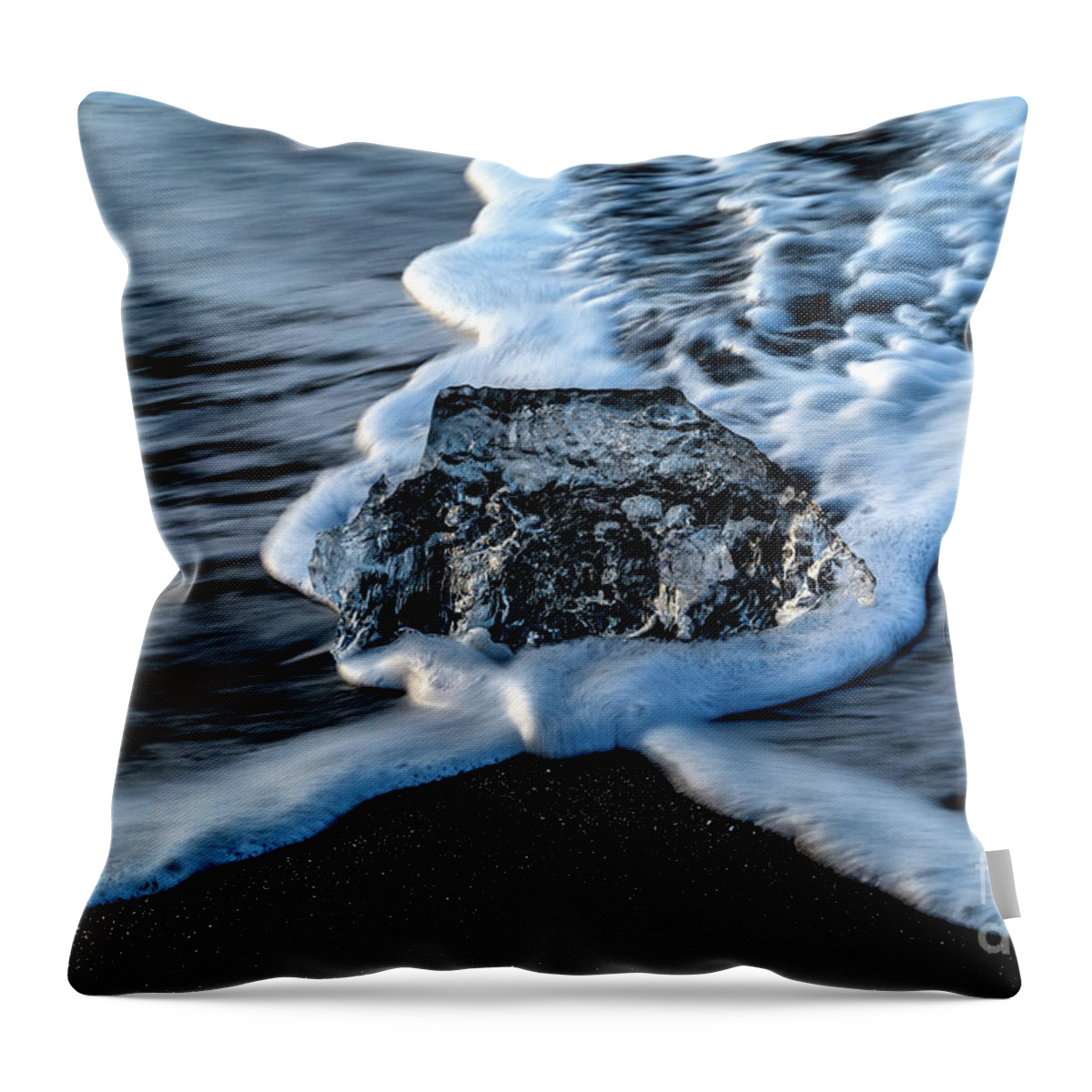 Glacial Beach Ice 3 Throw Pillow featuring the photograph Glacial Beach Ice 3 by M G Whittingham