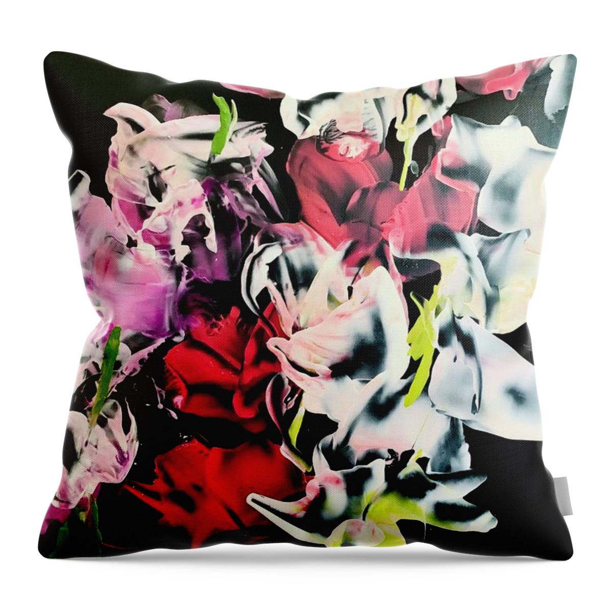Gladioli Throw Pillow featuring the painting Glads by Tommy McDonell