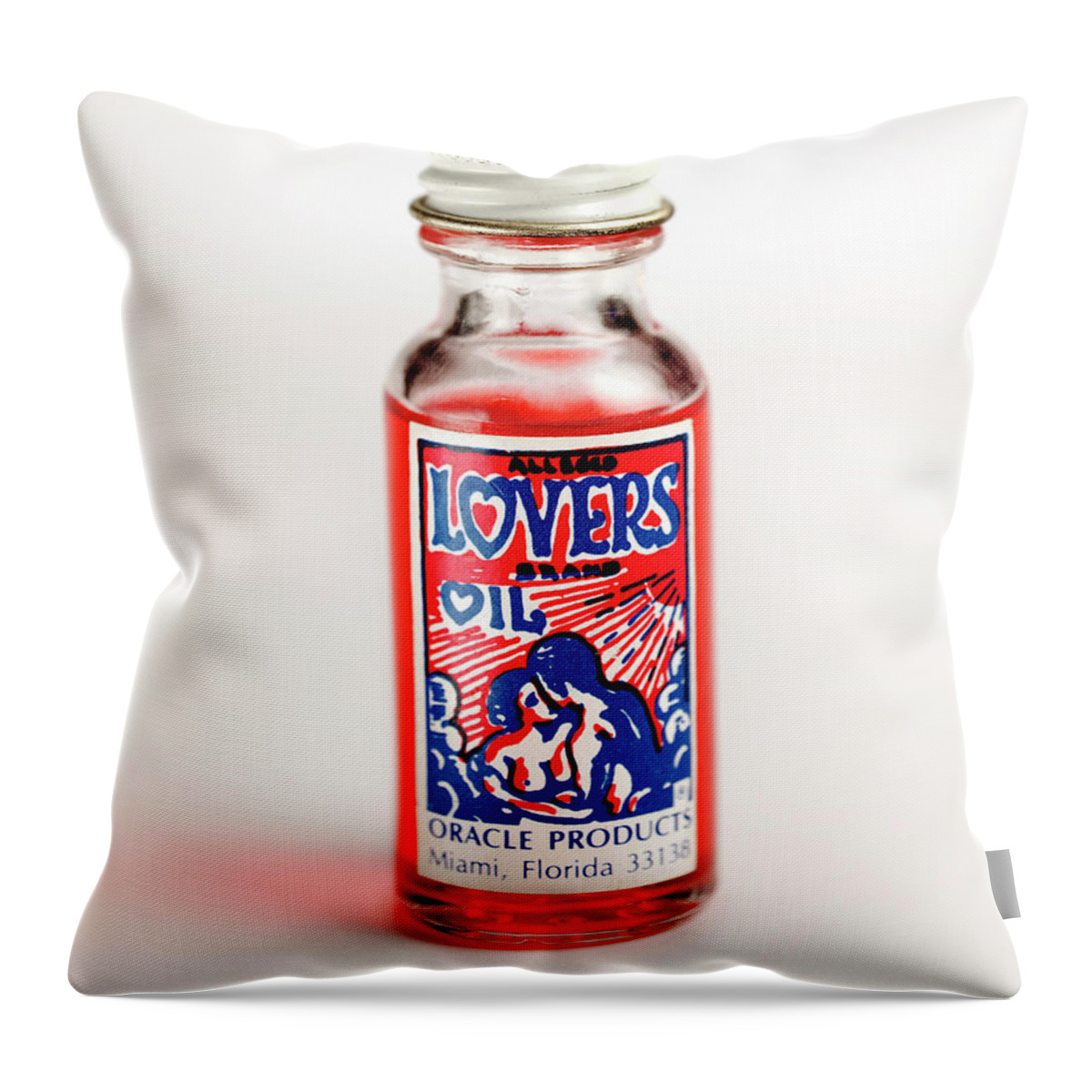 Attract Throw Pillow featuring the drawing Glass Bottle of Lovers Oil by CSA Images