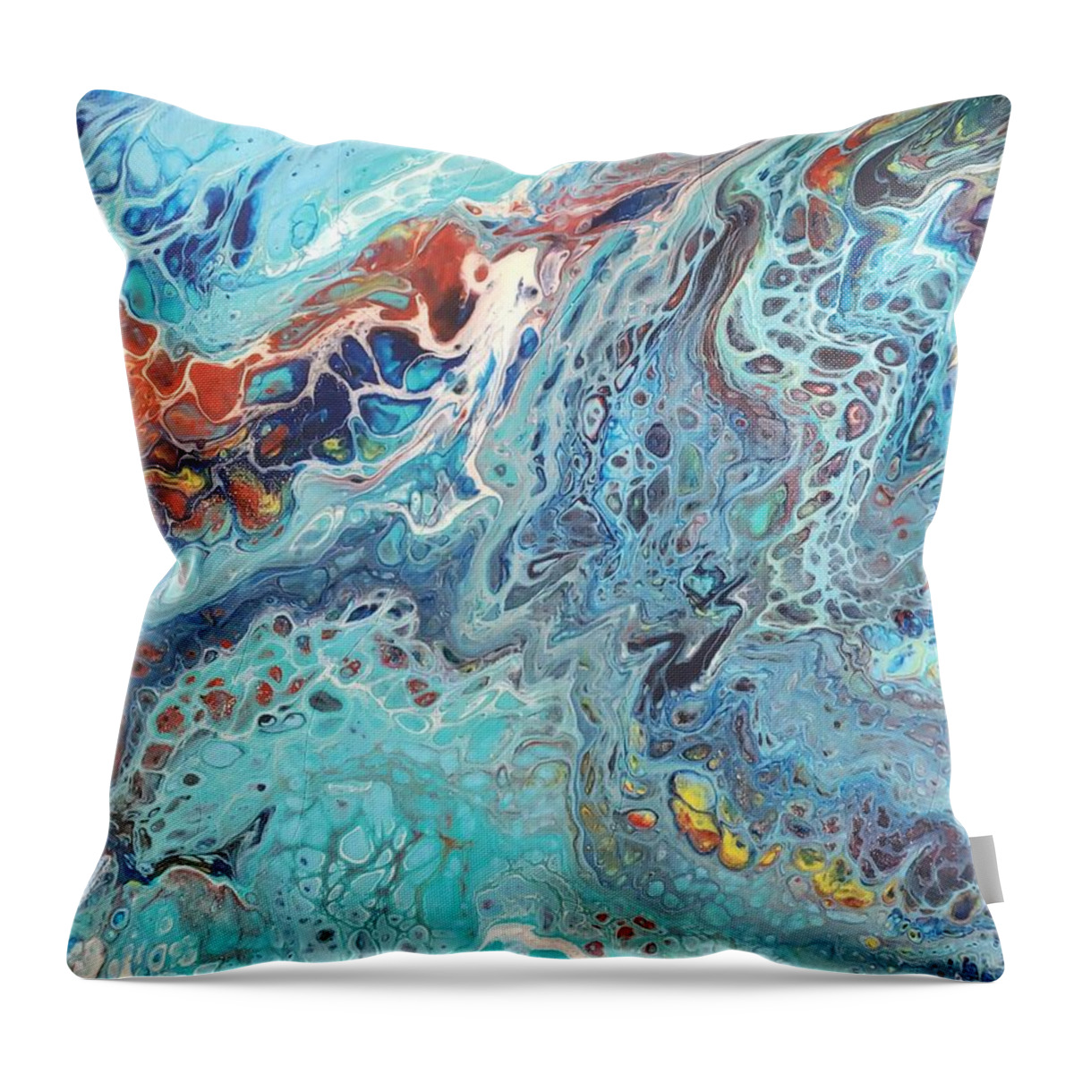 One Of A Kind Piece Throw Pillow featuring the painting Glitter by Michelle Stevens
