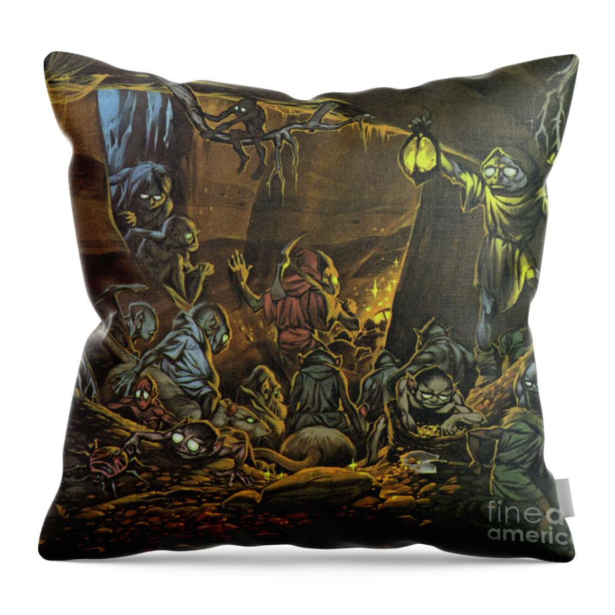 Myth Throw Pillow featuring the painting Gnomes by Angus McBride