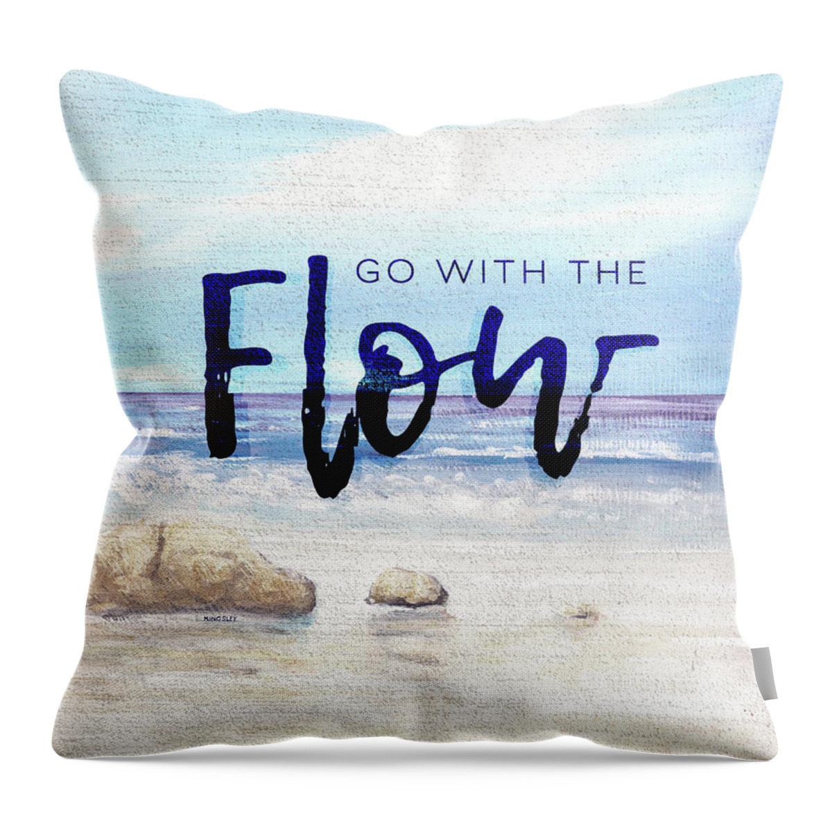 Flow Throw Pillow featuring the painting Go With The Flow by Kingsley