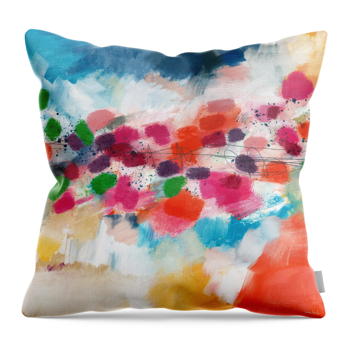 Abstract Throw Pillow featuring the mixed media Going Somewhere- Abstract Art by Linda Woods by Linda Woods