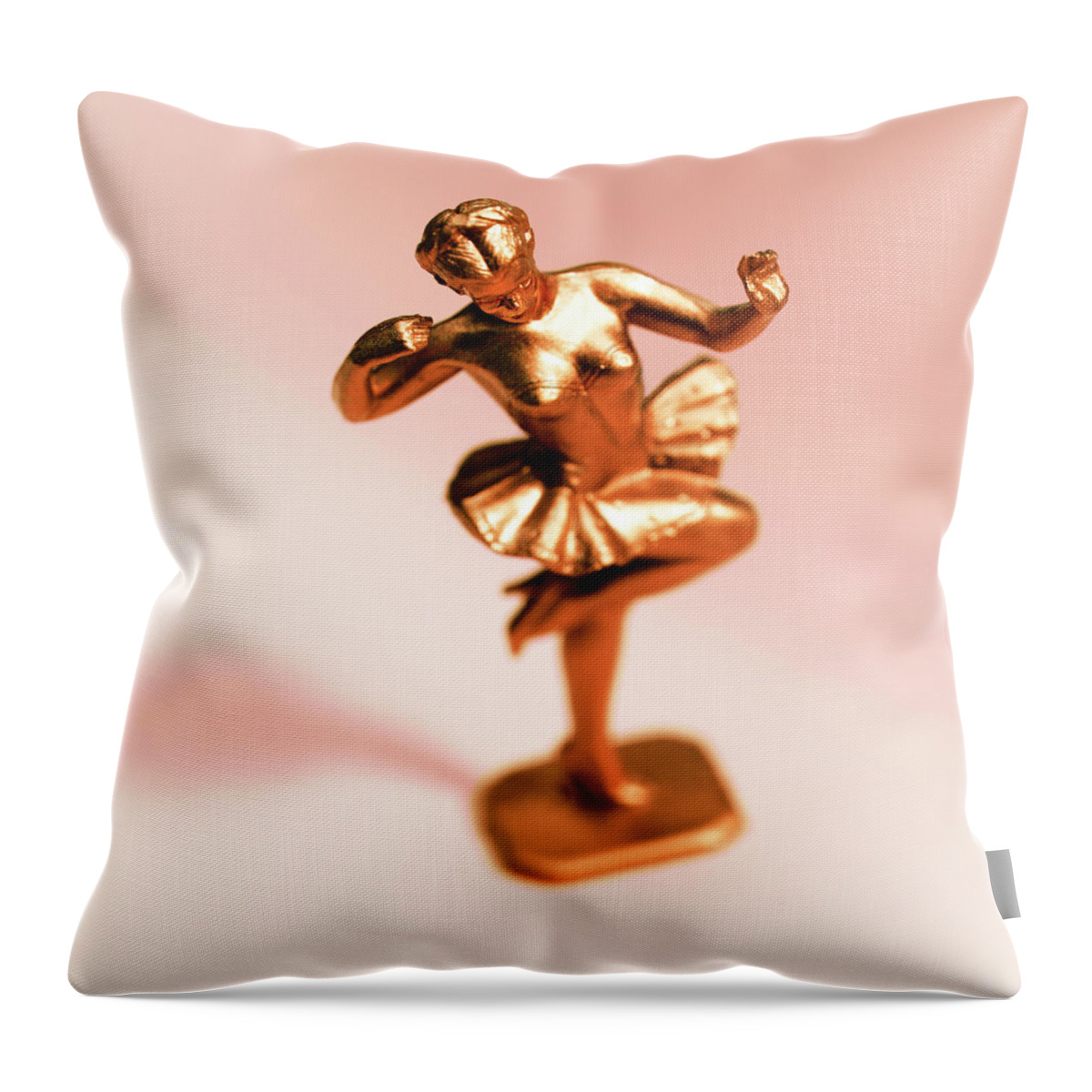 Activity Throw Pillow featuring the drawing Gold Ballerina by CSA Images