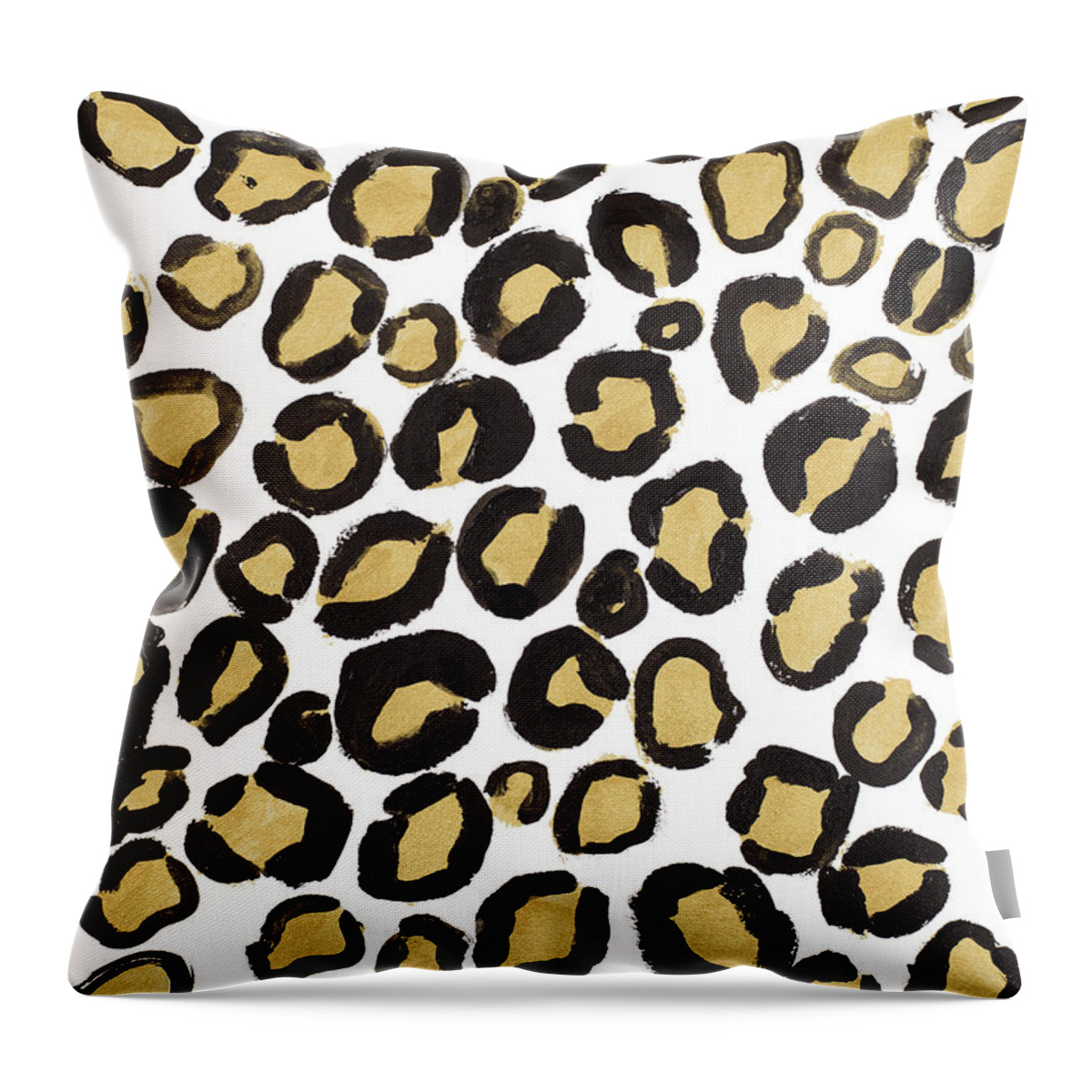 Gold Throw Pillow featuring the mixed media Gold Cheetah by Lanie Loreth