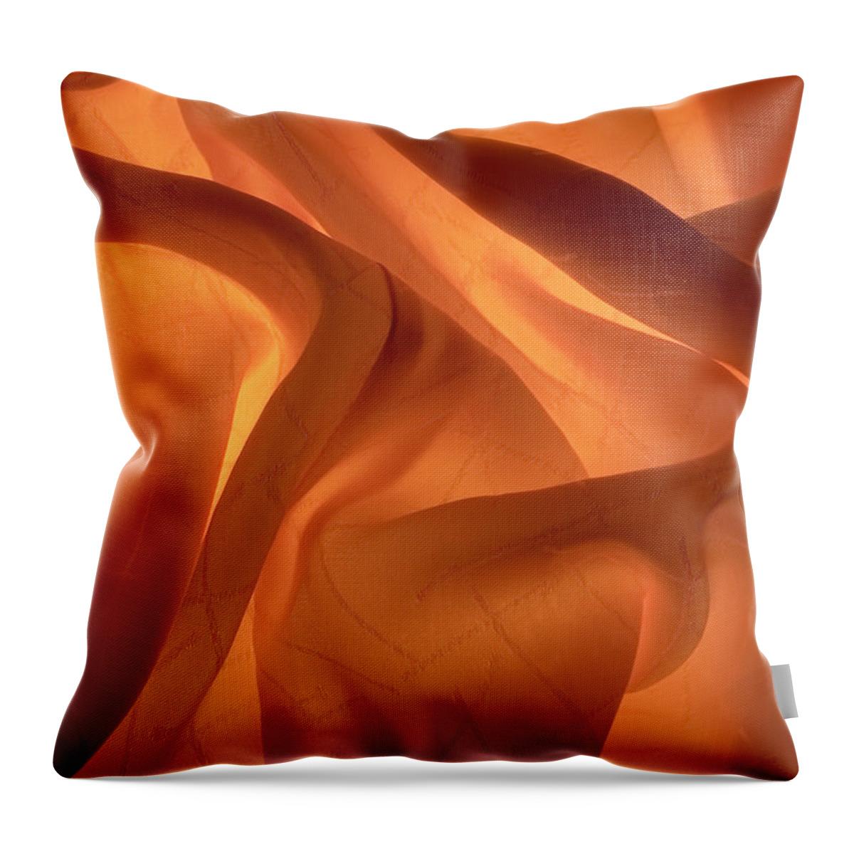 Shadow Throw Pillow featuring the photograph Gold Fiery Silk Fabric 1 by Jcarroll-images