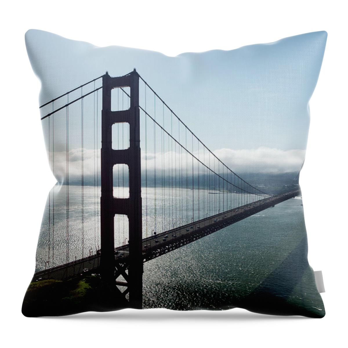 San Francisco Throw Pillow featuring the photograph Golden Gate Bridge, Backlit by Stephanhoerold
