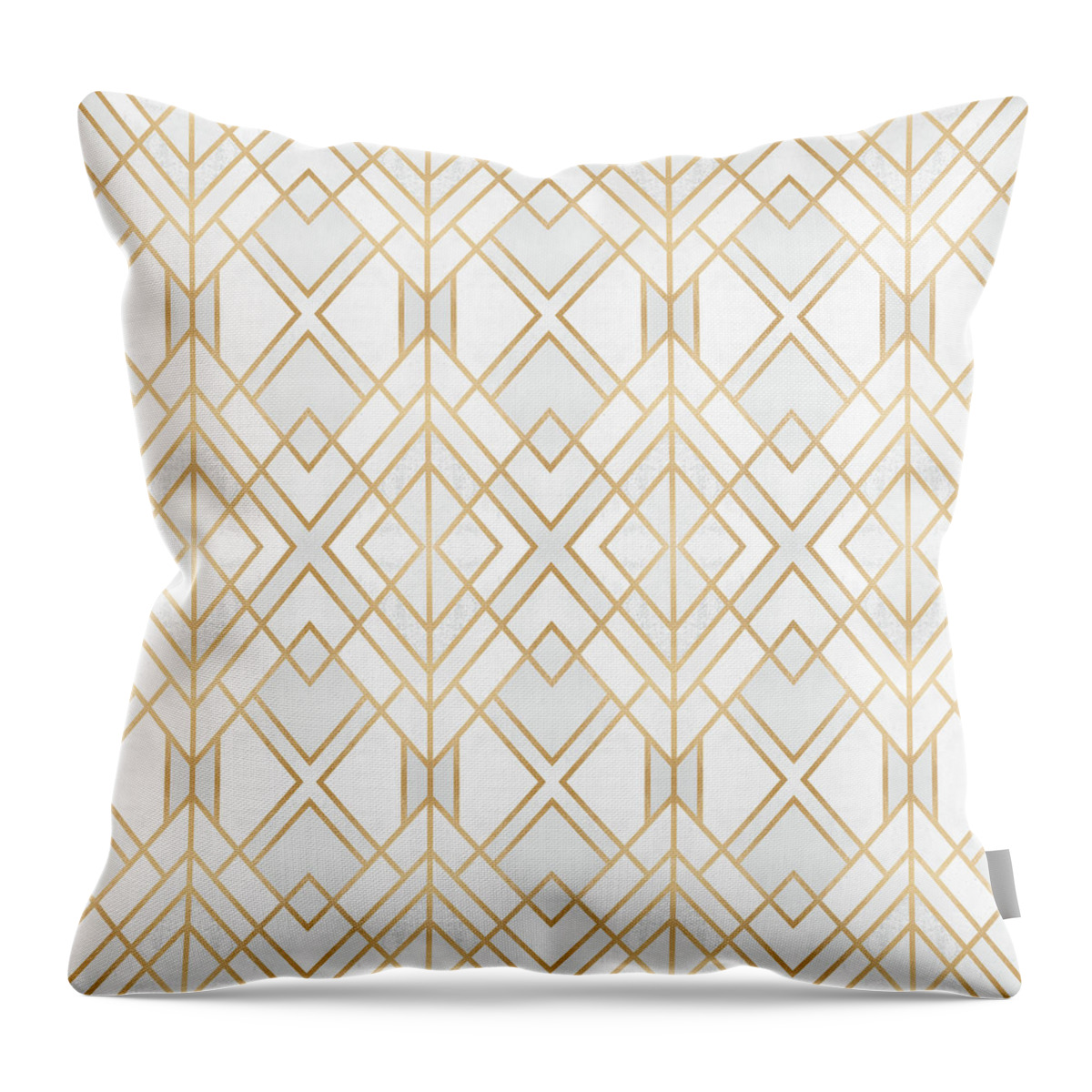 Graphic Throw Pillow featuring the digital art Golden Geo by Elisabeth Fredriksson