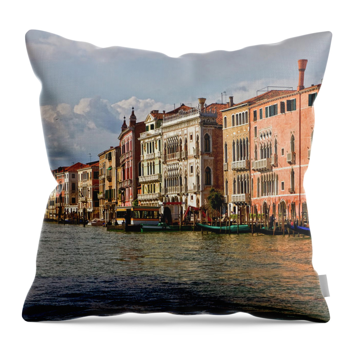 Outdoors Throw Pillow featuring the photograph Gondolas In Venice, Italy by Ary6