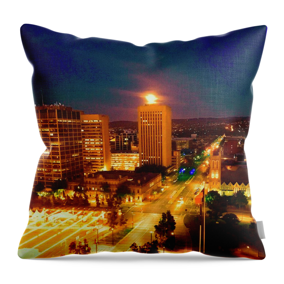 Adelaide Throw Pillow featuring the photograph Good Night Adelaide by Debra Grace Addison