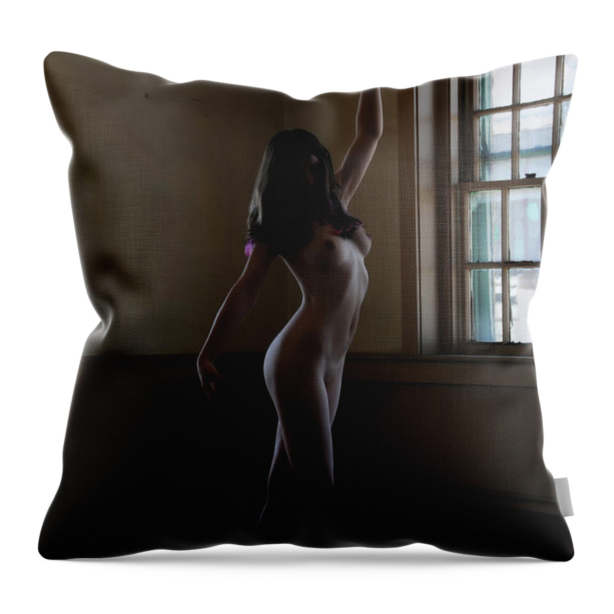 Nude Throw Pillow featuring the photograph Graceful Movement by Robert WK Clark