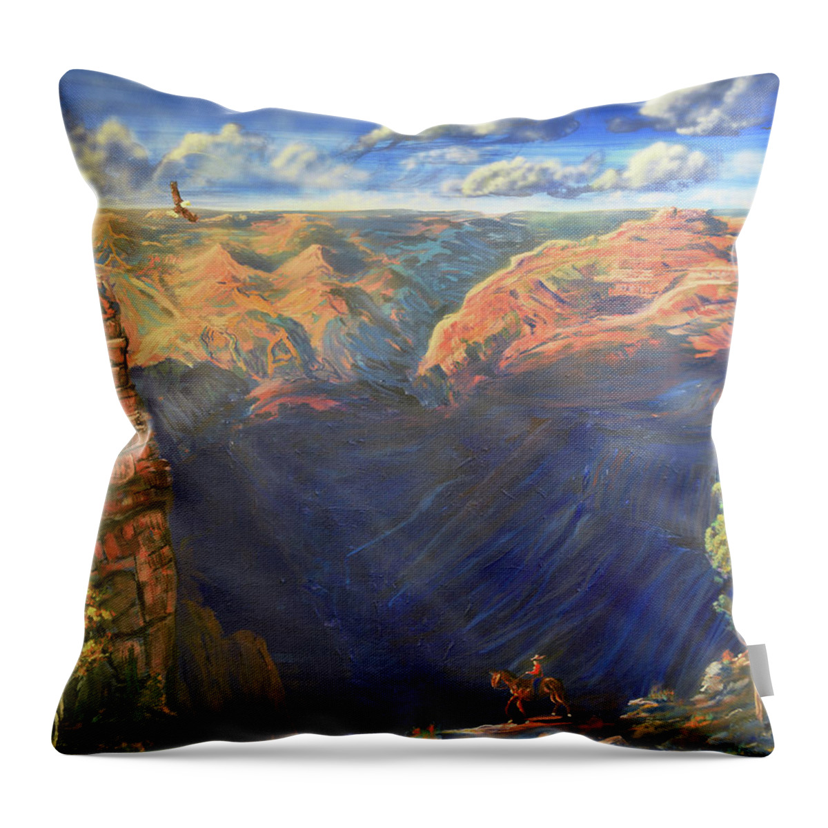 Arizona Throw Pillow featuring the painting Grand Canyon and Mather Point by Chance Kafka