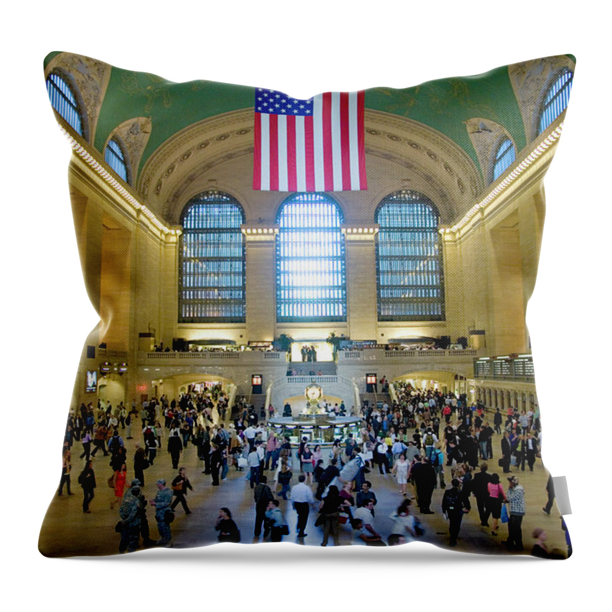 People Throw Pillow featuring the photograph Grand Central Station, New York City, Ny by Visionsofamerica/joe Sohm