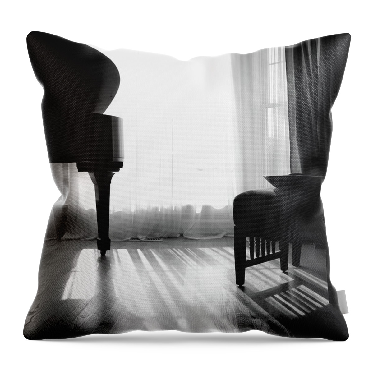 Piano Throw Pillow featuring the photograph Grand Piano by Wildcatmad